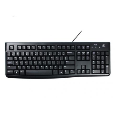 罗技K120 键盘 有线键盘 办公键盘 全尺寸 黑...